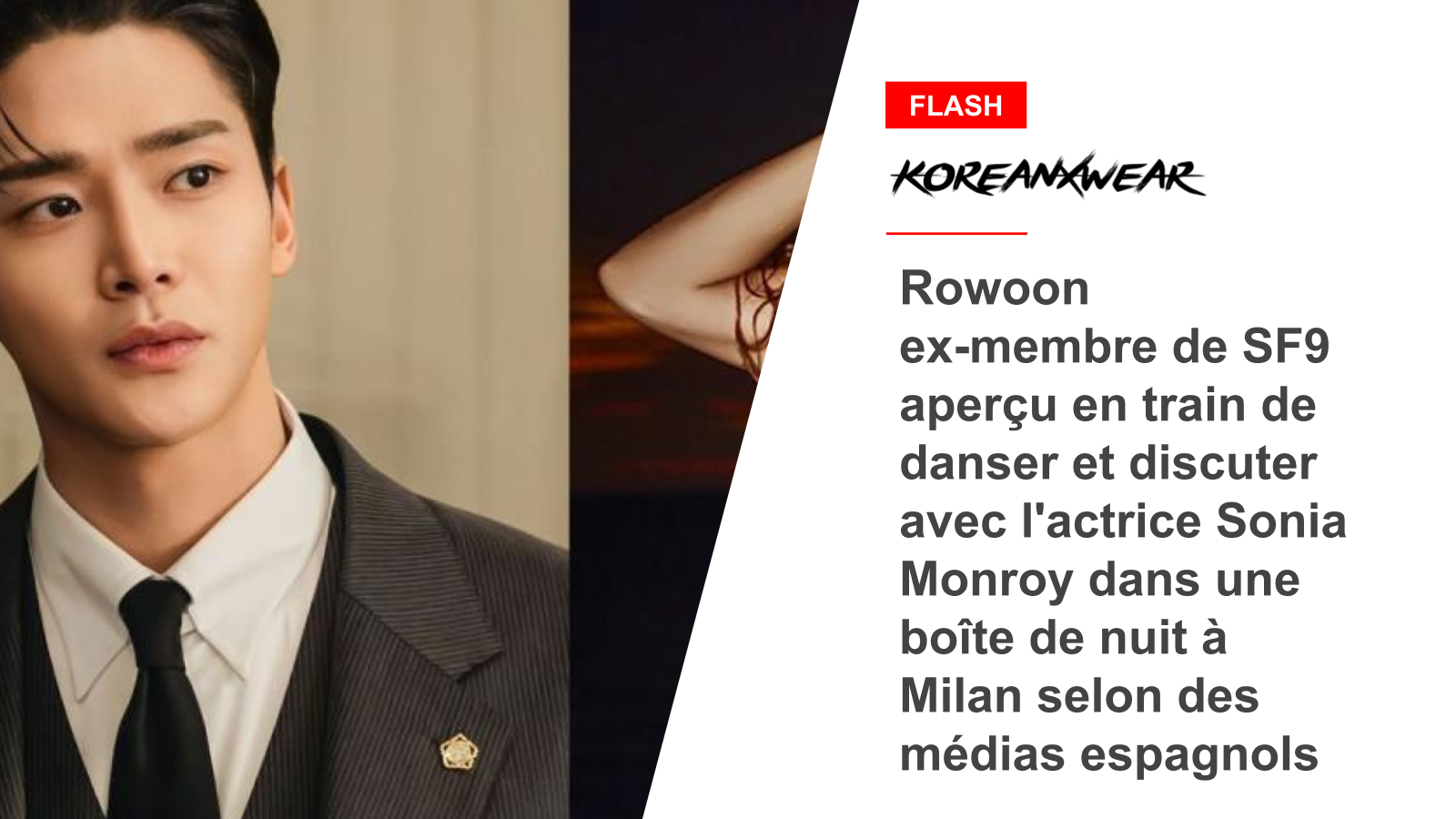 Laut spanischen Medien hat Rowoon, ehemaliges SF9-Mitglied, gesehen, wie sie in einem Nachtclub in Mailand mit der Schauspielerin Sonia Monroy tanzte und plauderte