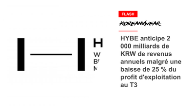 HYBE anticipe 2 000 milliards de KRW de revenus annuels malgré une baisse de 25 % du profit d'exploitation au T3