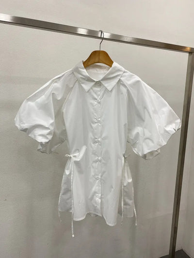 Chemise Coréenne à Manches Bouffantes