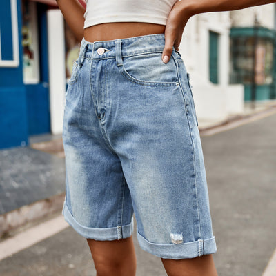 Koreanische Damen-Jeans-Caprihose