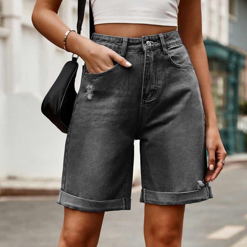 Koreanische Damen-Jeans-Caprihose
