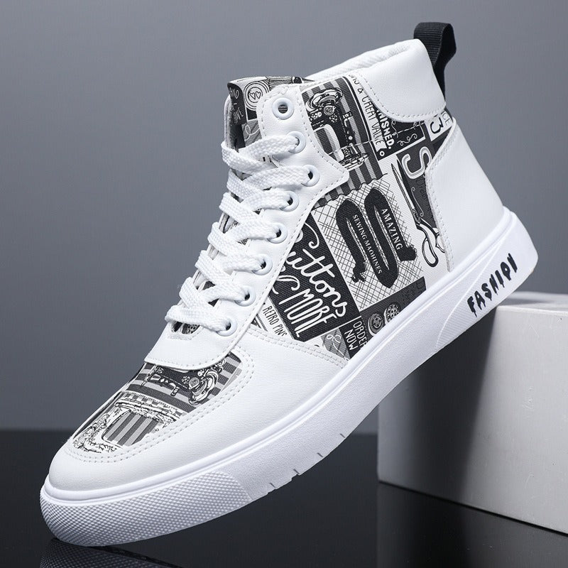 Chaussures Hautes Graffiti Coréennes Homme