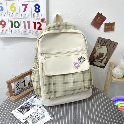 Koreanischer karierter Schulrucksack