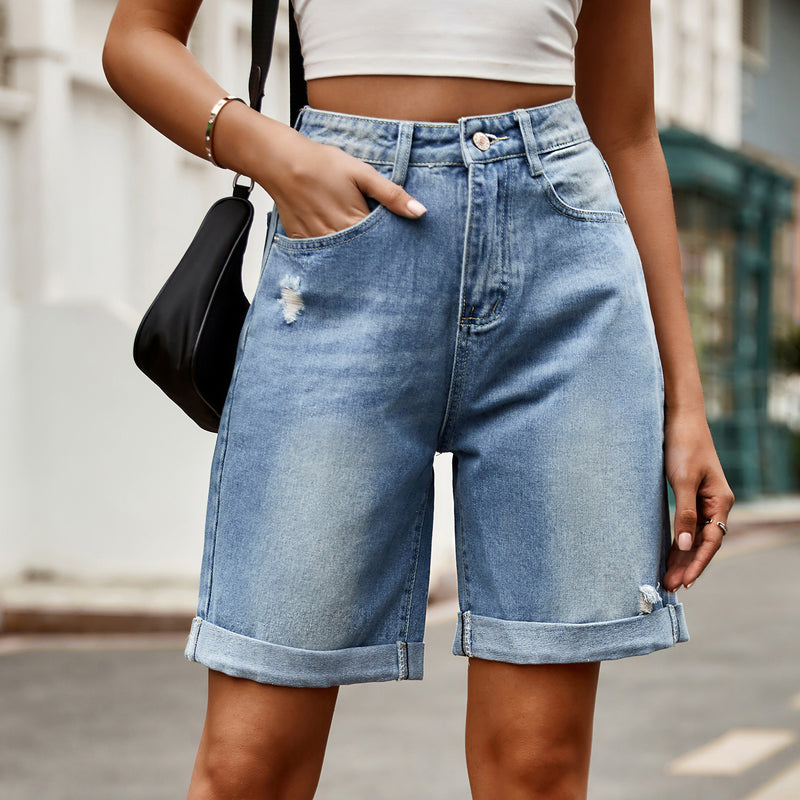 Koreanische Damen-Jeans-Caprihose