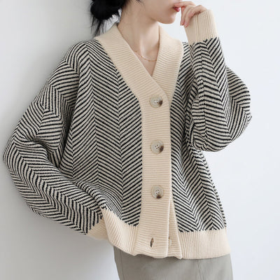 Cardigan Tricoté Coréen Vintage