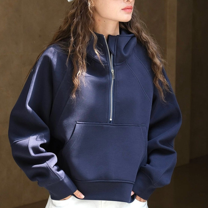 Sweat à Capuche Zippé Coréen Femme