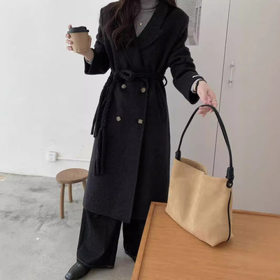 Manteau Long Laine Femme Coréen