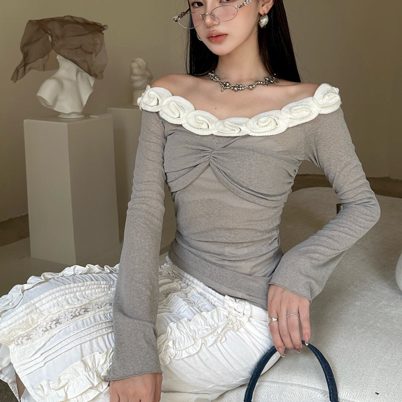 Koreanisches Off-Shoulder-Top