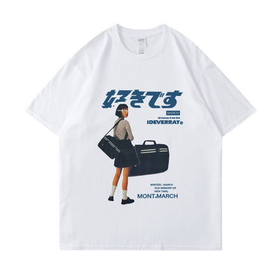 Old Money Koreanisches T-Shirt Blau