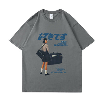 Old Money Koreanisches T-Shirt Blau