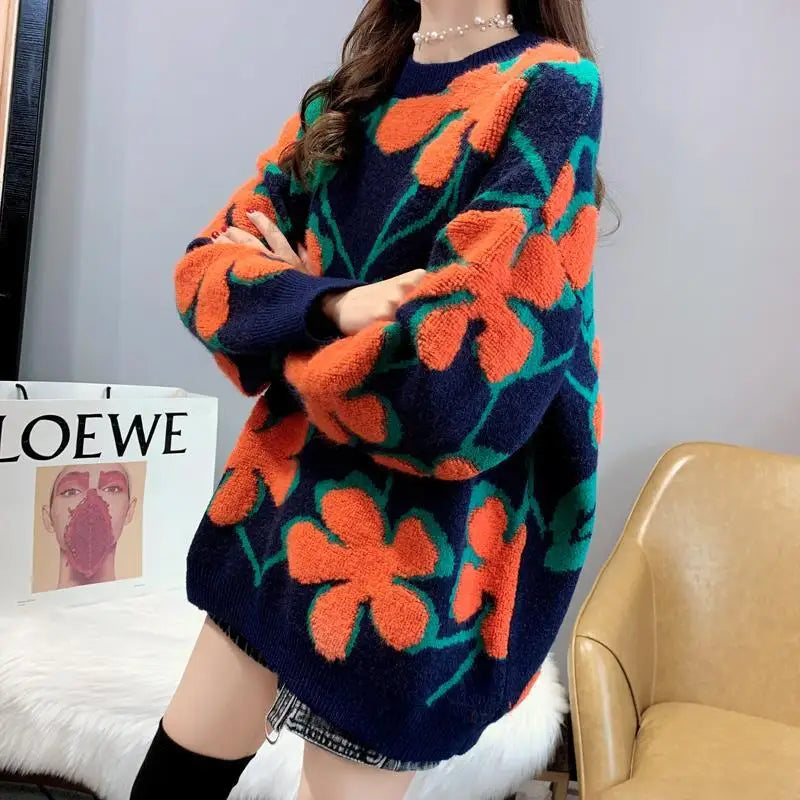 Koreanischer Blumenpullover