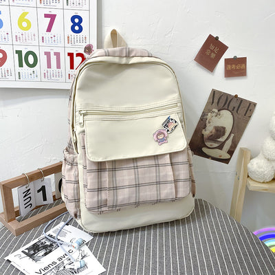 Koreanischer karierter Schulrucksack