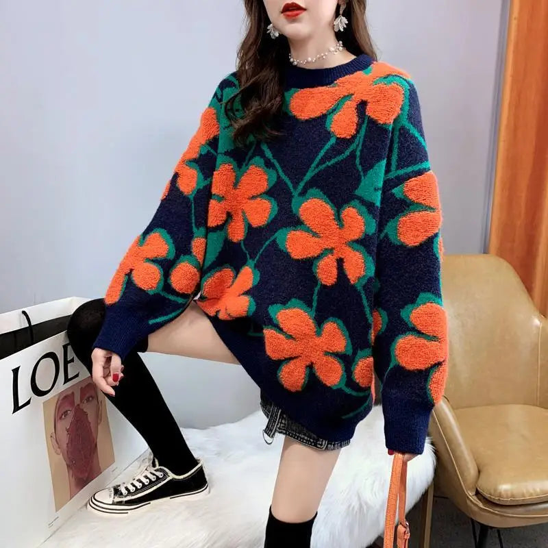 Koreanischer Blumenpullover