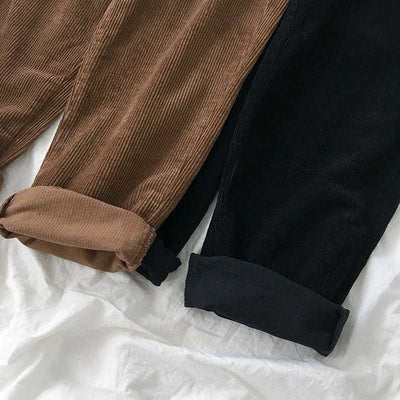 Koreanische Cordhose mit weitem Bein