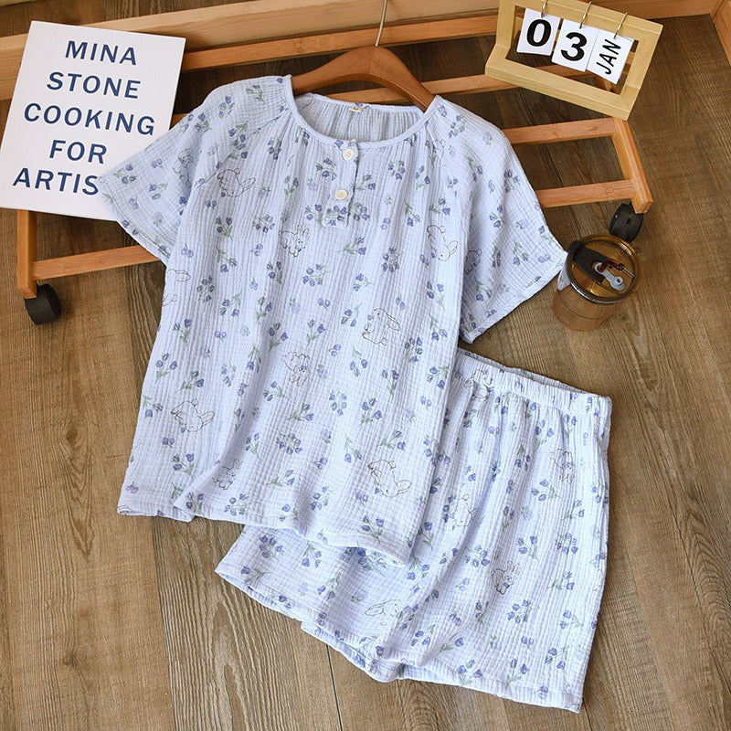 Damen-Pyjama-Set aus koreanischen Baumwollshorts und Oberteil