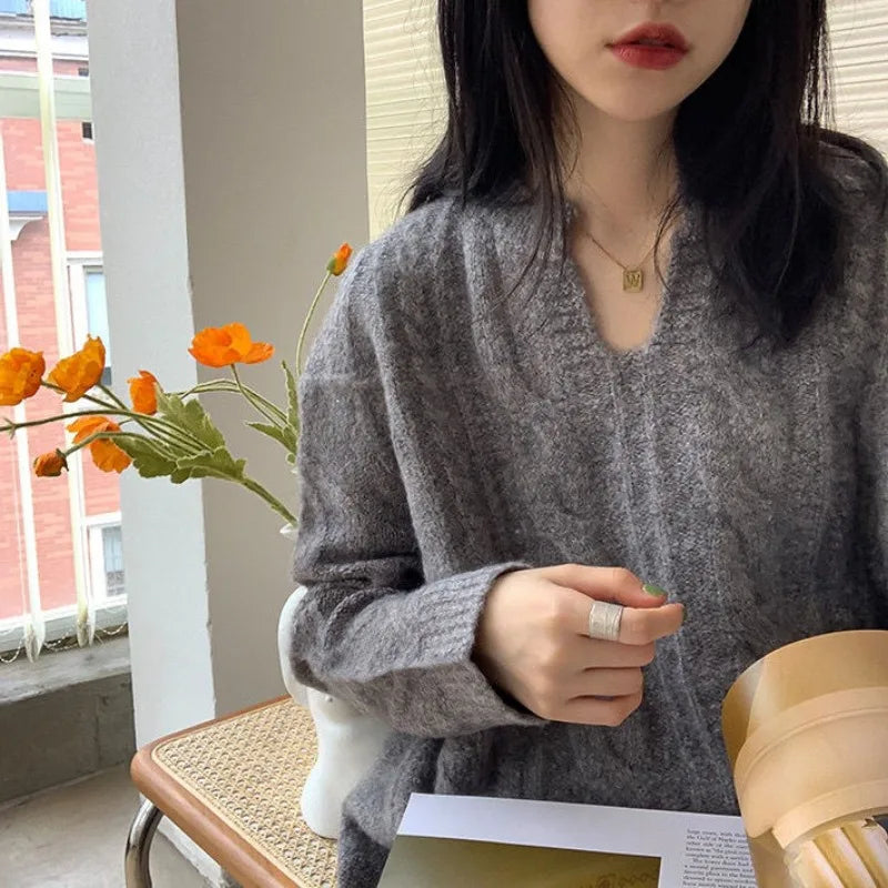 Eleganter übergroßer Vintage-Pullover