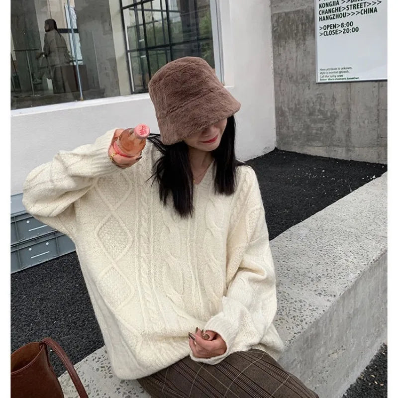 Eleganter übergroßer Vintage-Pullover