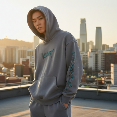 Koreanischer Bestickter Kapuzenpullover für Herren