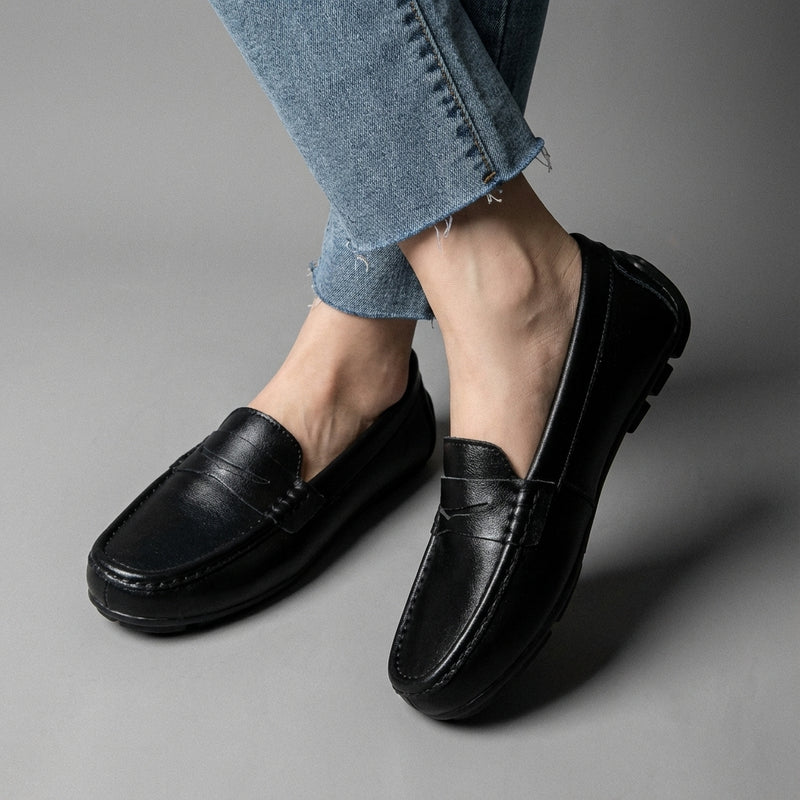 Chaussures plates coréennes femme en cuir véritable, décontractées et élégantes. Idéales pour un look moderne. - Taille 37