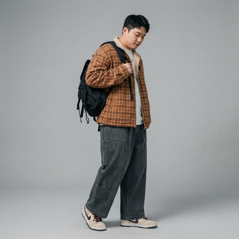 Jeans droit homme coupe ample et large - Mode Coréenne Streetwear Koreanxwear - Taille 2XL - Grande Taille