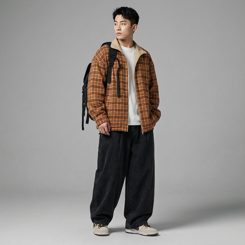 Jeans droit homme coupe ample et large - Mode Coréenne Streetwear Koreanxwear - Taille 5XL - Grande Taille