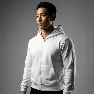 Sweat à capuche zippé noir pour homme - Style Coréen Koreanxwear - Taille L