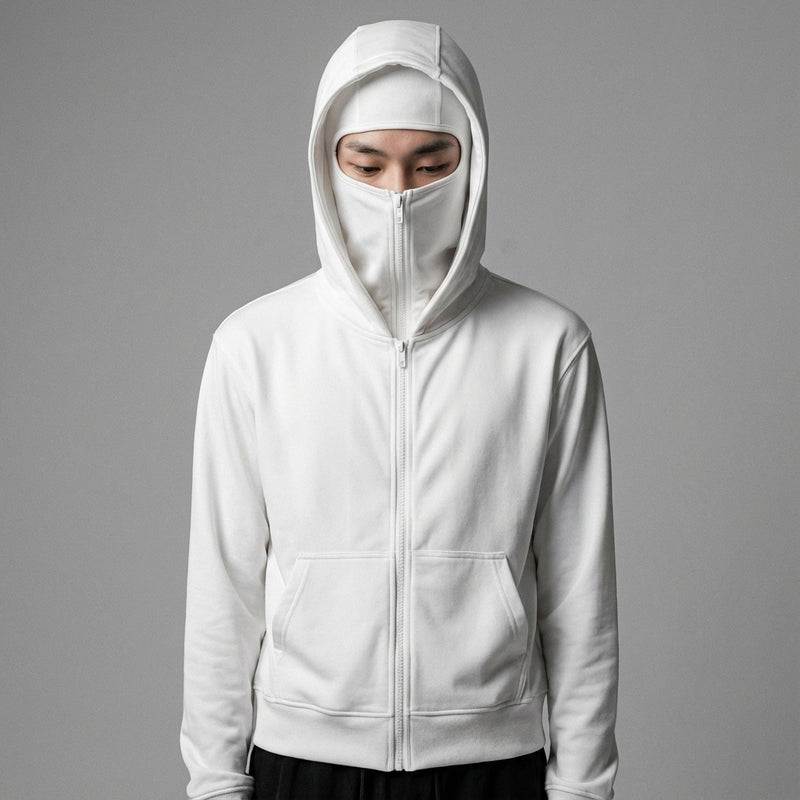 Sweat à capuche zippé noir pour homme - Style Coréen Koreanxwear - Taille S