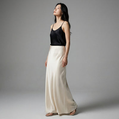 Jupe midi plissée taille haute pour femme - Mode Coréenne Koreanxwear - Taille L