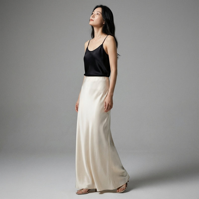 Jupe midi plissée taille haute pour femme - Mode Coréenne Koreanxwear - Taille L