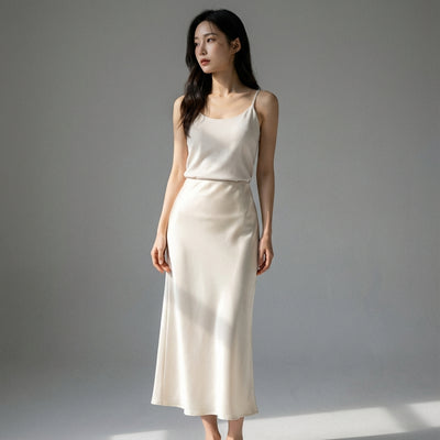 Jupe midi plissée taille haute pour femme - Mode Coréenne Koreanxwear - Taille S