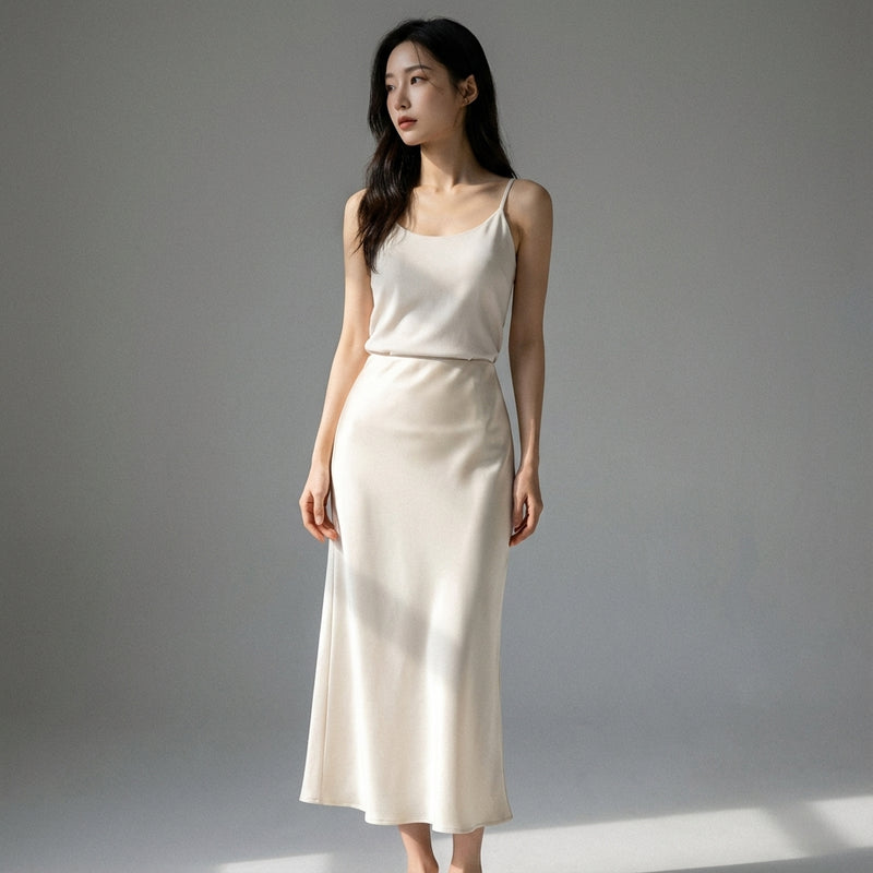 Jupe midi plissée taille haute pour femme - Mode Coréenne Koreanxwear - Taille S