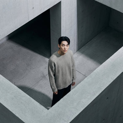 Pull homme coréen ample col rond couleur unie - Mode Coréenne Koreanxwear