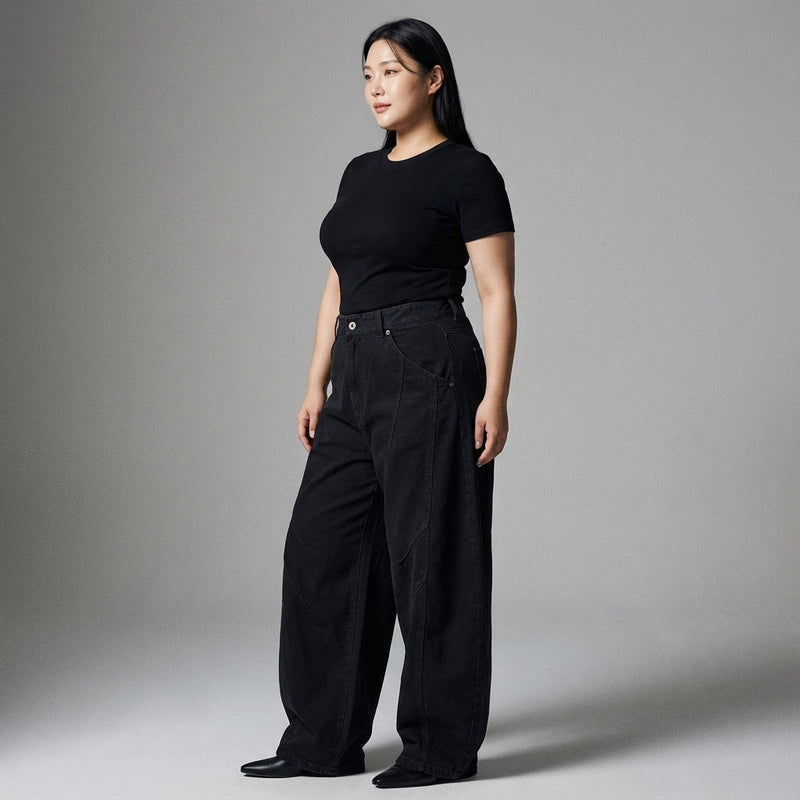 Pantalon plissé homme coréen large gris. Mode streetwear coréenne Koreanxwear. - Taille XXL - Grande Taille