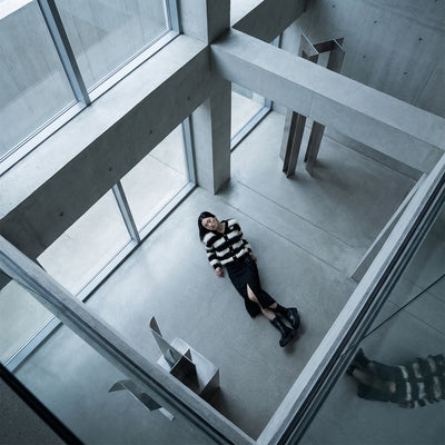 Cardigan rayé ample pour femme - Pull en maille coréenne à boutonnage simple Koreanxwear