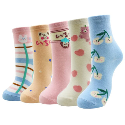 Lot de 5 paires de chaussettes amusantes - KoreanxWear
