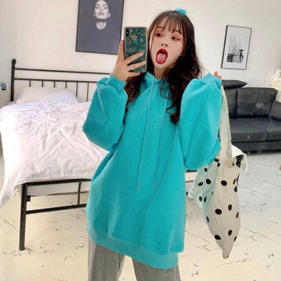 Hoodie Coréen Dragon Bleu