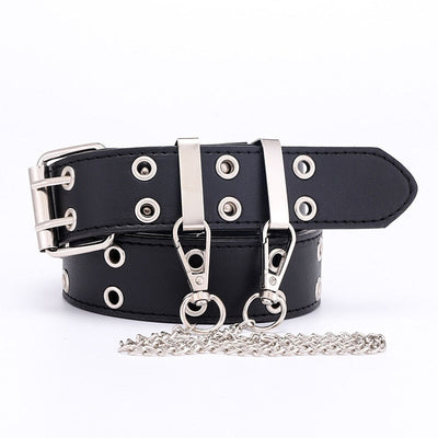 Ceinture trouée avec chaîne - KoreanxWear