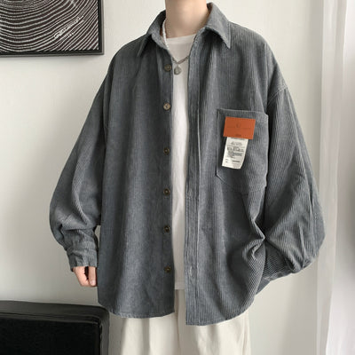 Chemise oversize en velours coréenne