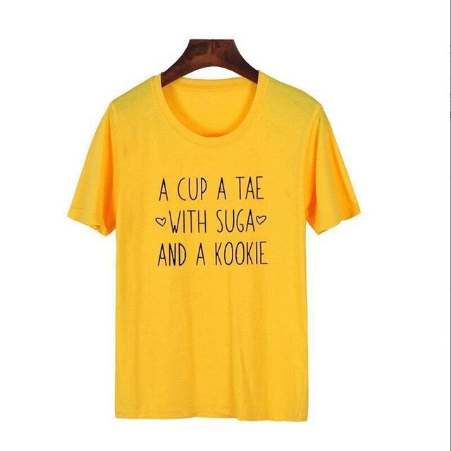 T Shirt BTS Tae Suga Kookie Jaune