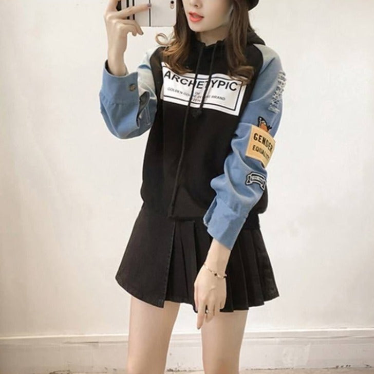 Sweat streetwear en denim - KoreanxWear