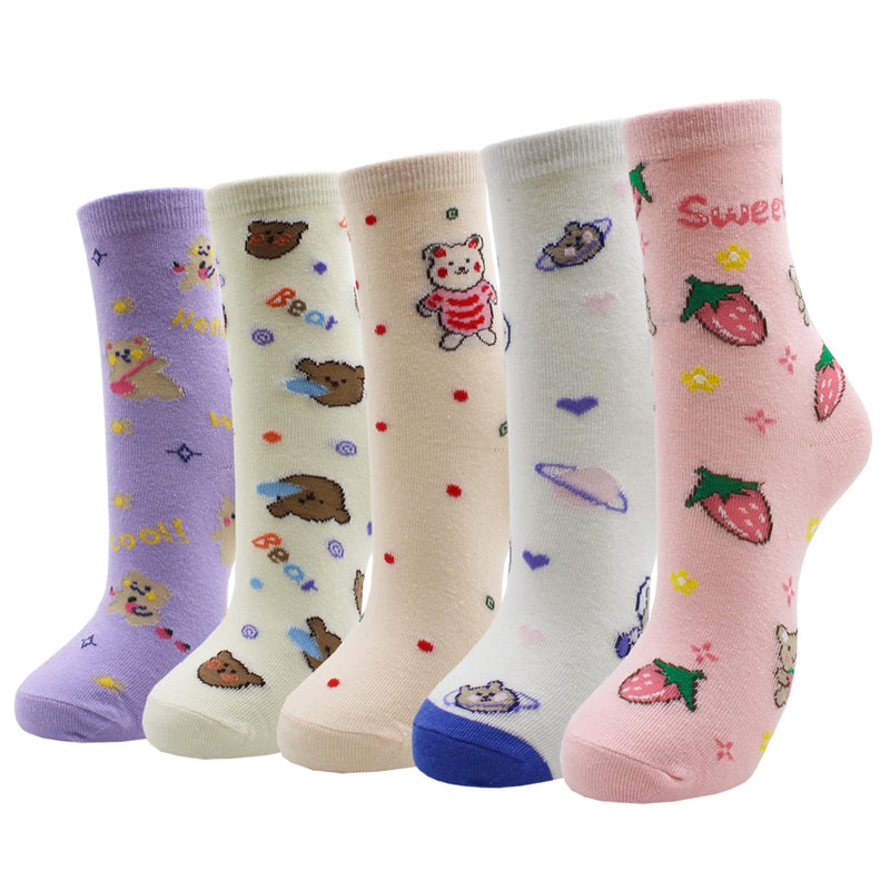 Lot de 5 paires de chaussettes amusantes - KoreanxWear