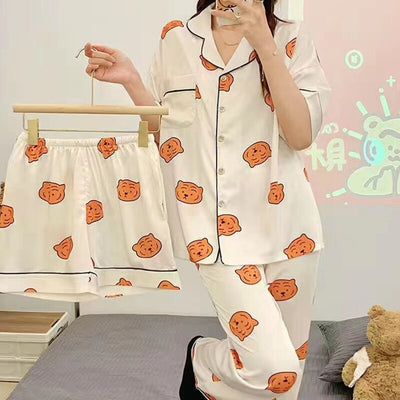 Pyjama 3 pièces à motif - KoreanxWear