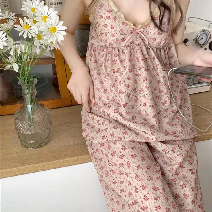 Pyjama décolleté à motif - KoreanxWear