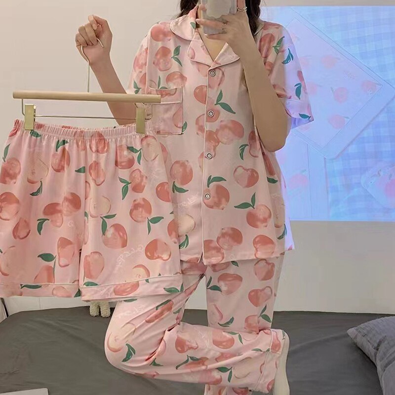 Pyjama 3 pièces à motif - KoreanxWear