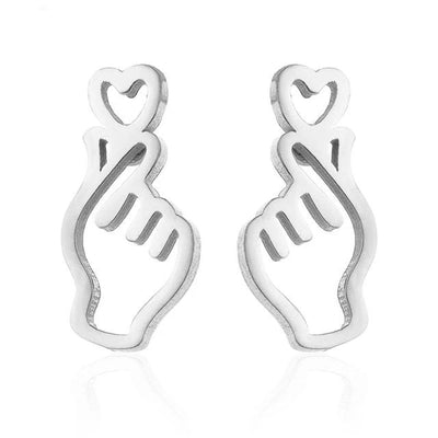 Boucles d'oreilles Finger Heart - KoreanxWear