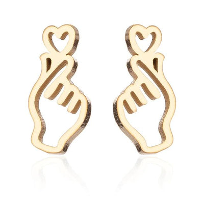 Boucles d'oreilles Finger Heart - KoreanxWear