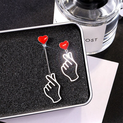 Boucles d'oreilles KPOP Finger Heart - KoreanxWear