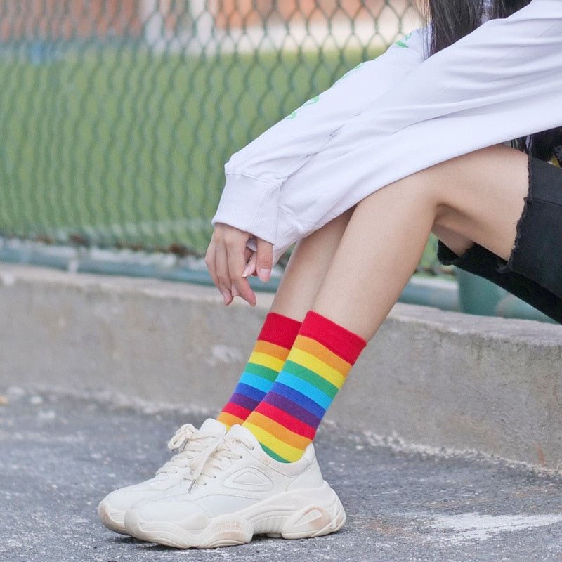 Chaussettes arc-en-ciel coréennes - KoreanxWear