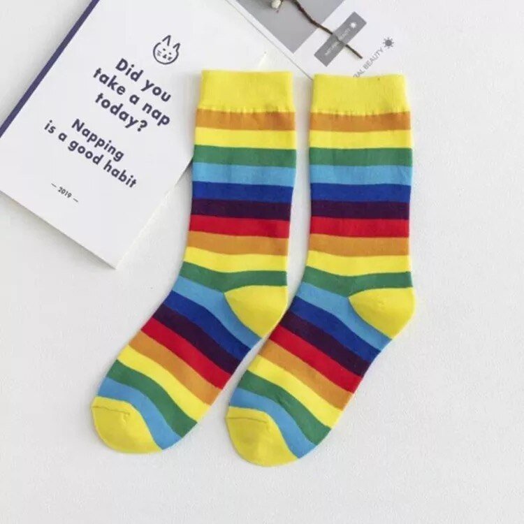 Chaussettes arc-en-ciel coréennes - KoreanxWear