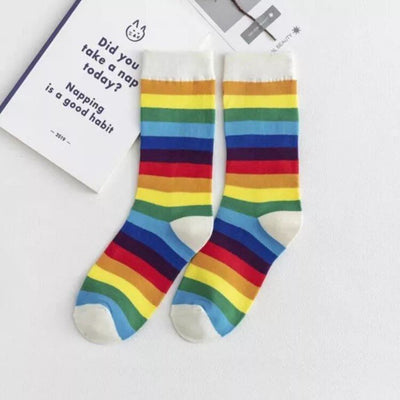 Chaussettes arc-en-ciel coréennes - KoreanxWear